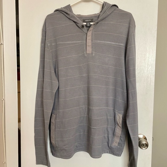 Kenneth Cole Reaction Striped Hooded Henley - Size XL - Picture 1 of 15